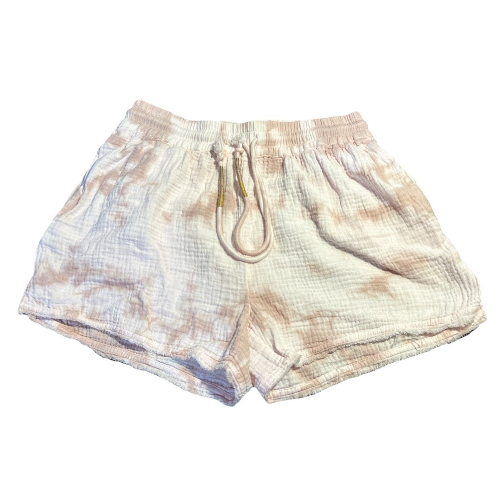 Faherty Women's Size M Pink Tie-Dye Organic Cotton Gauze Shorts